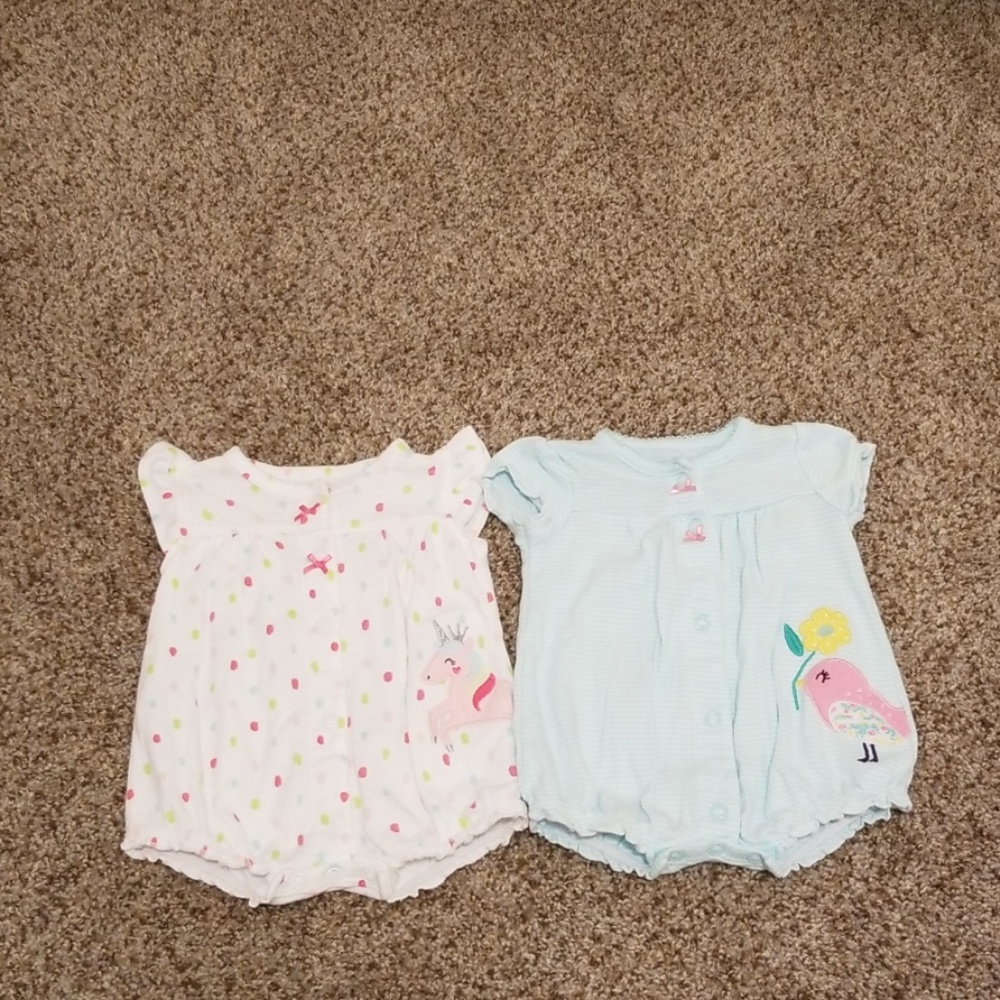 Set Of Two Baby Girl NB Rompers